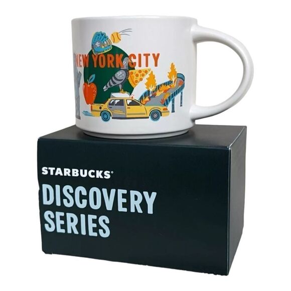 Starbucks New York City Coffee Mug  Discovery Series Statue Liberty Broadway Cab - Picture 1 of 13